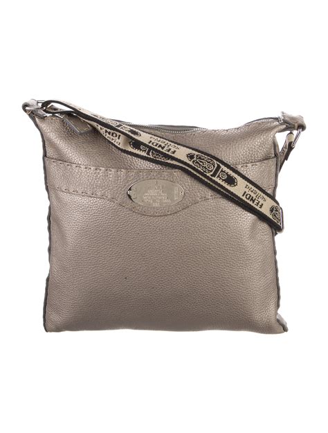 fendi selleria bag grey|Fendi selleria messenger bag.